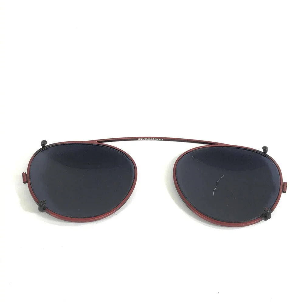 Vintage l.a. Eyeworks Clip On Sunglasses for OTTO Matte Red with Blue Lenses